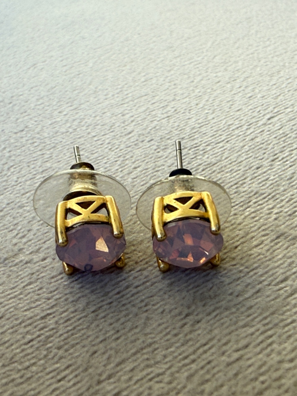 Park Lane Gold-Tone Stud Earrings with Lavender-Pink Stones